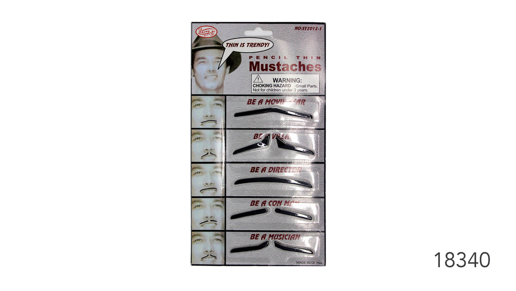 Pencil Thin Moustache - 5 pack