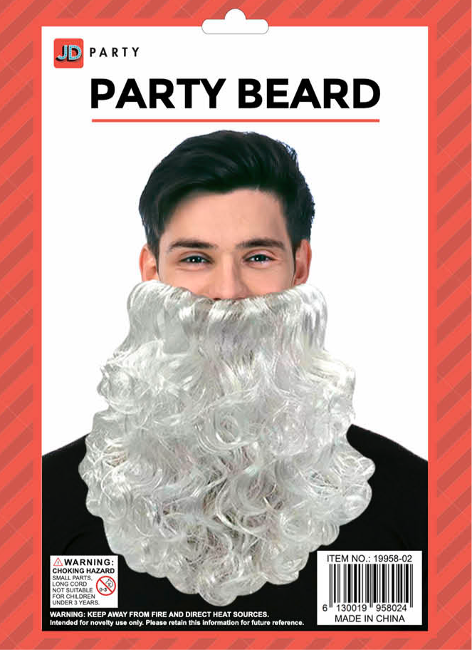 Beard - White curly long
