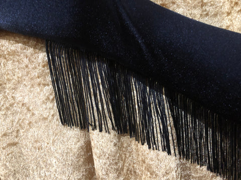 48cm long black fringed gloves for Gatsby 1920s evening